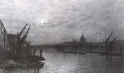 The Thames by Moonlight with Southmark Bridge